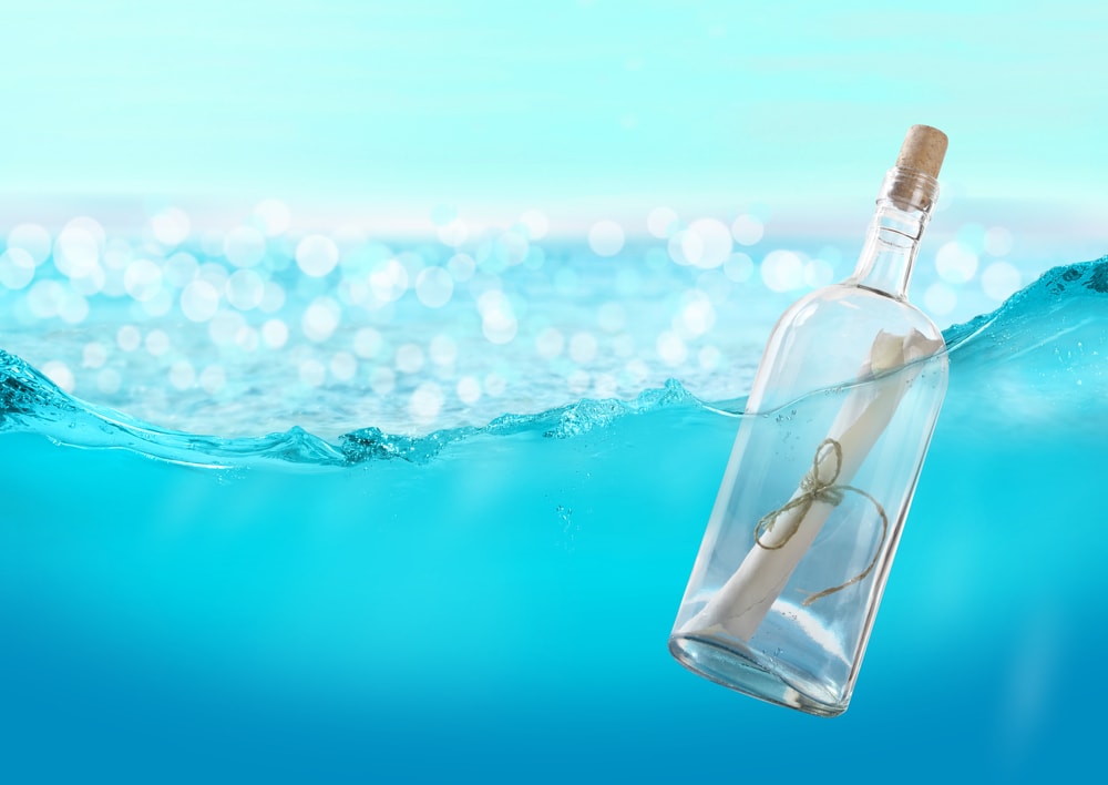 Bottle lost in the ocean
